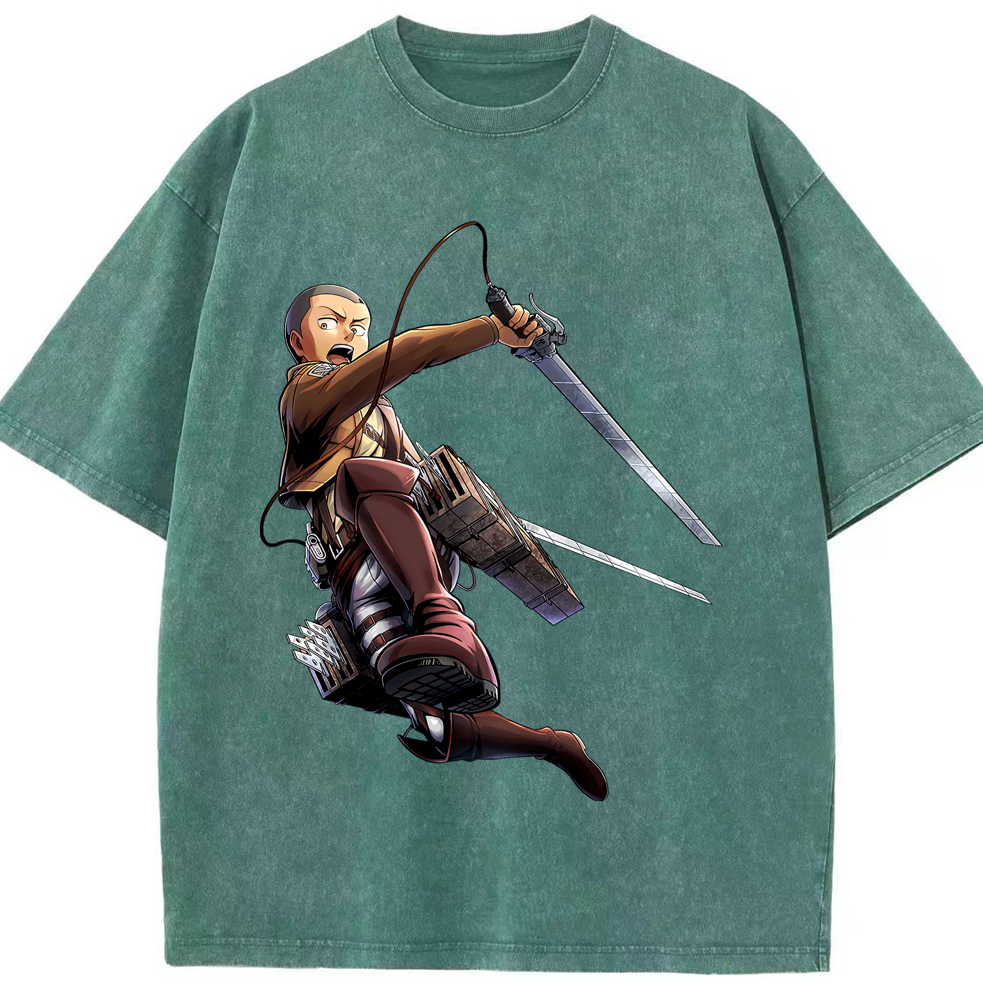 （画像用） 進撃の巨人 コニー·スプリンガー Attack on Titan Connie Springer 綿100% ヴィンテージ風 半袖Tシャツ（フロントプリント）
